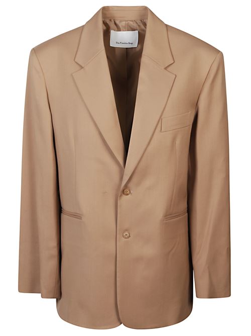 Blazer beige di THE FRANKIE SHOP caratterizzato dal modello oversize, spalle imbottite, monopetto e bottoni. THE FRANKIE SHOP | CROSBYBLFS21077211